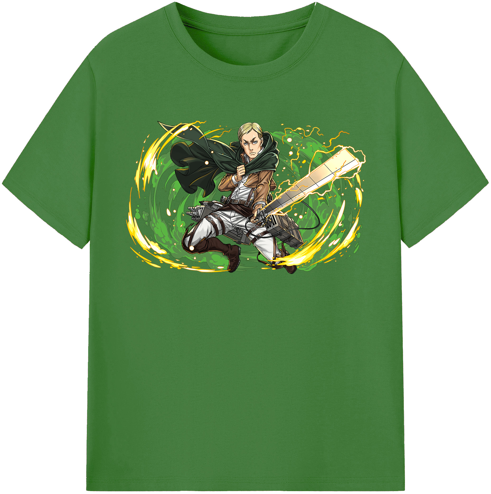 （画像用） 進撃の巨人 エルヴィン・スミス Attack on Titan Erwin Smith レディースカジュアルプリントTシャツ（綿100％）